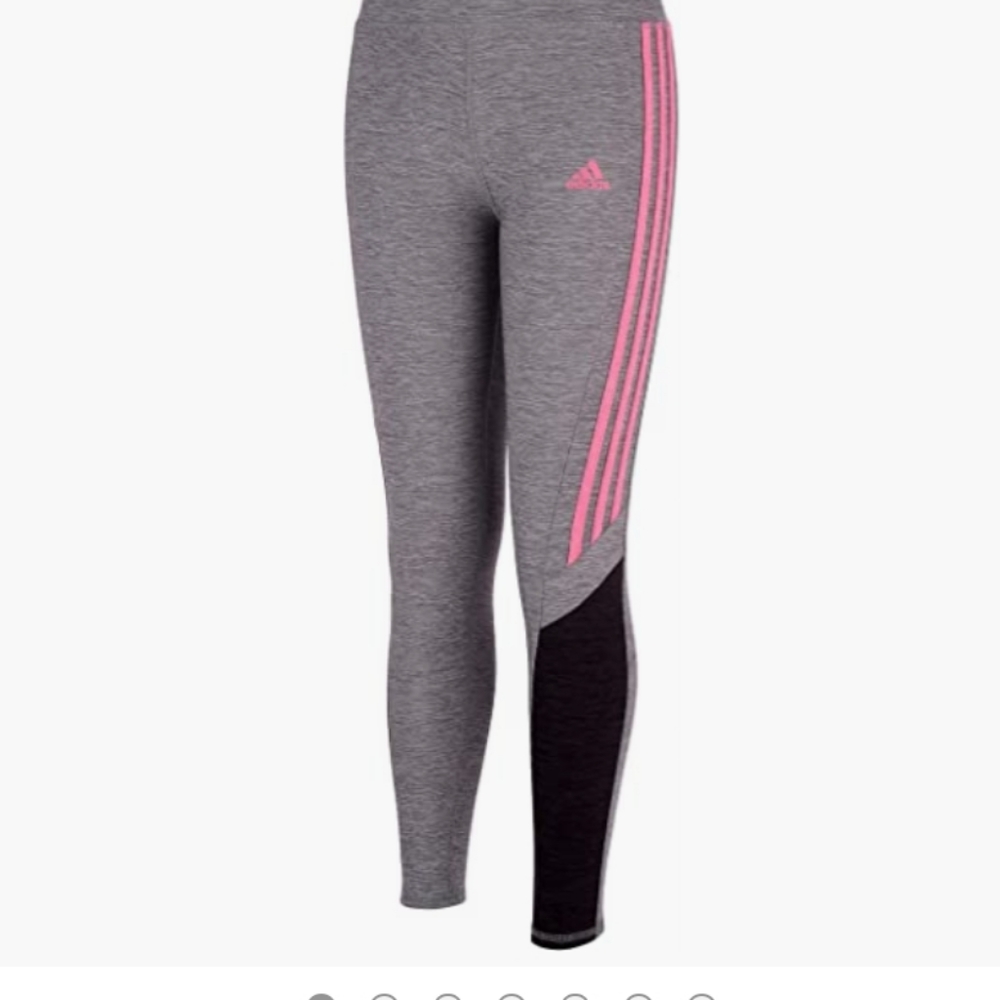 Adidas girls grey/pink aeroready active leggings